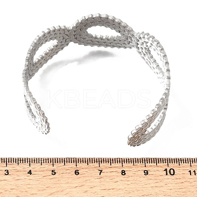 25.5MM 304 Stainless Steel Hollow Leaf Wide Cuff Bangles for Women SA-CBAB767-29P-1