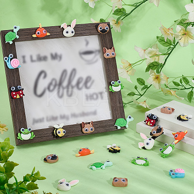 45Pcs 9 Styles Animal Theme Opaque Resin Cabochons RESI-SC0006-96-1