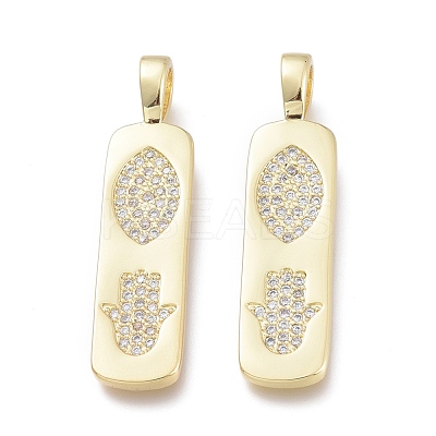 Brass Micro Pave Cubic Zirconia Pendants ZIRC-F114-05-G-1