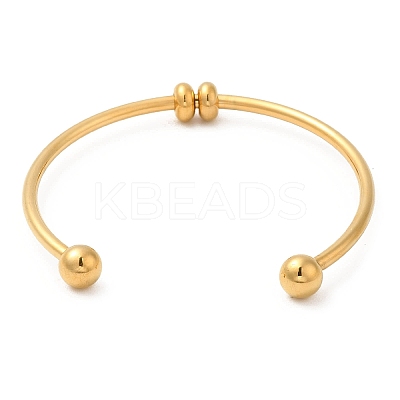 Screw End Ball 304 Stainless Steel Open Cuff Bangles LS-BJEW-G677-01G-1