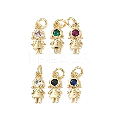 Rack Plating Brass Micro Pave Cubic Zirconia Pendant KK-H509-41G-1