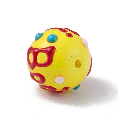 Opaque Painted Glass Beads GLAA-B001-01A-1