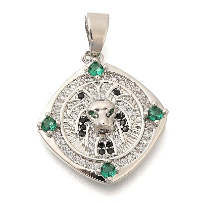 Brass Micro Pave Cubic Zirconia Pendants KK-S049-12P-1