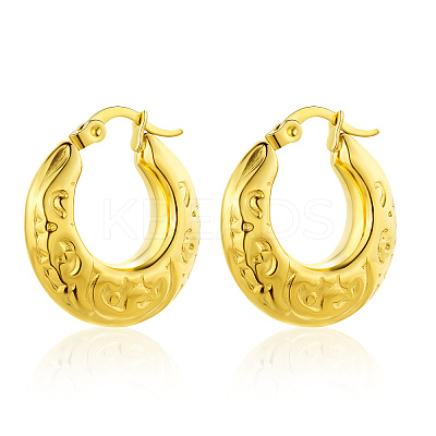 European Style Heart Stud Earrings Gold Plated 304 Stainless Steel Women's Jewelry YA6895-4-1