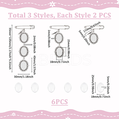 Iron Oval Link Brooch Base Settings AJEW-UN00044-01-1
