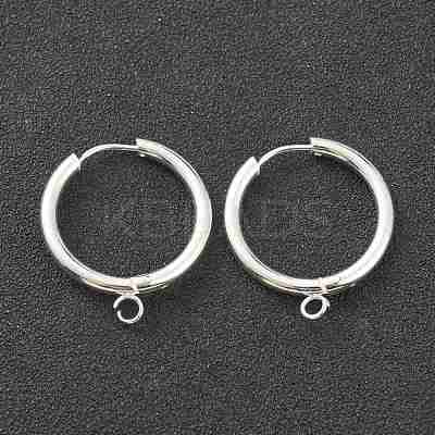 201 Stainless Steel Huggie Hoop Earring Findings STAS-P283-01I-S-1