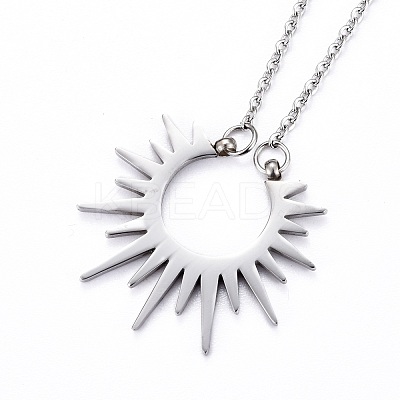Non-Tarnish 304 Stainless Steel Pendant Necklaces NJEW-Z007-01P-1