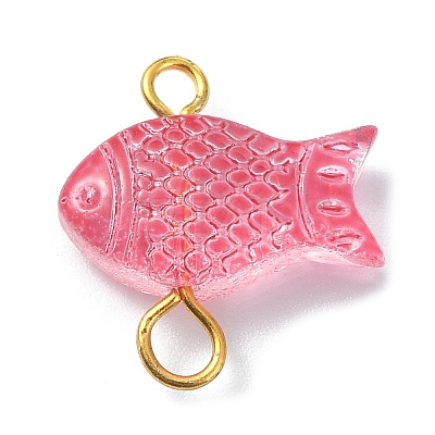 Spray Painted Transparent Glass Connector Charms PALLOY-JF02118-1