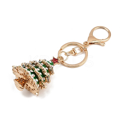 Christmas Tree Alloy Rhinestone Pendant Decoration Keychains LS-KEYC-B019-01-1