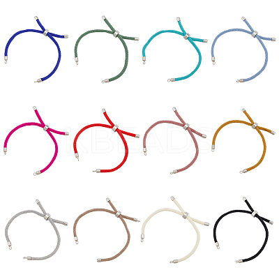 12Pcs 12 Colors Nylon Twisted Cord Bracelet Making Sets MAK-UN0001-58B-1