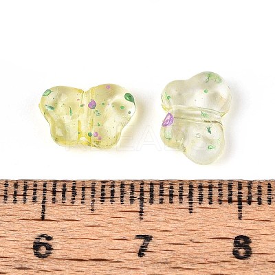 Spray Painted Transparent Acrylic Beads OACR-N149-01H-1