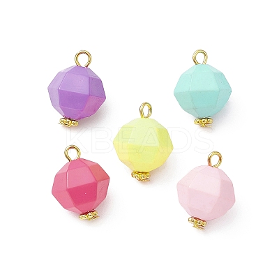 Alloy with Faceted Acrylic Beads Pendants PALLOY-JF02096-1