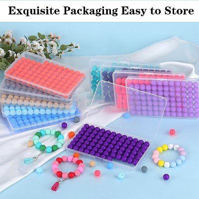 80Pcs Round Silicone Focal Beads SIL-SZ0001-24-18-1