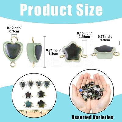 30Pcs Glass Temperature Sensing Color Changing Connector Charms PALLOY-YW00138-01-1