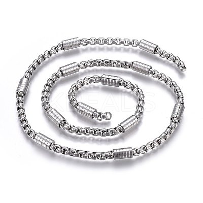 Tarnish Resistant 304 Stainless Steel Box Chains STAS-P219-01-1
