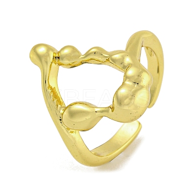 Brass Cuff Rings for Women RJEW-E294-05G-02-1