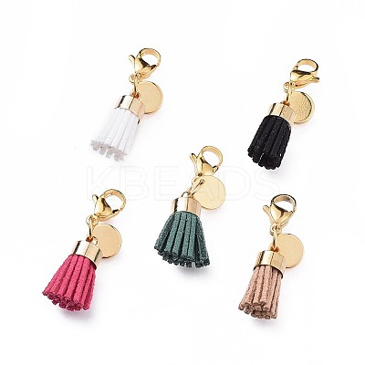 Suede Cord Tassel Pendants Decoration HJEW-JM00362-S-1