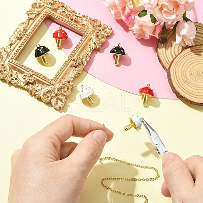6Pcs 3 Colors Brass Enamel Pendants KK-CJ0003-61-1