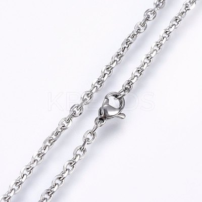 Tarnish Resistant 304 Stainless Steel Cable Chain Necklaces NJEW-P226-01P-05-1