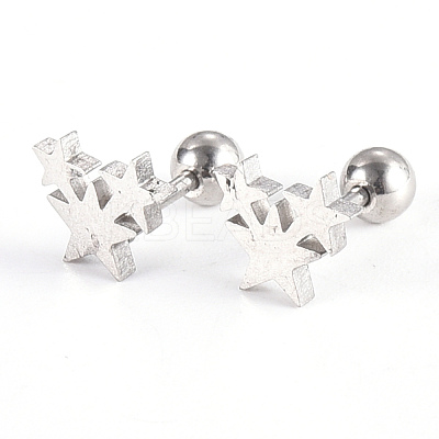 Tarnish Resistant 201 Stainless Steel Barbell Cartilage Earrings EJEW-R147-04-1