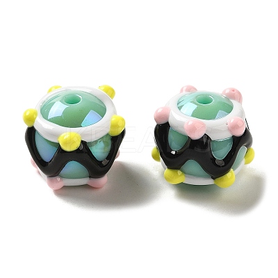 Hand Painted Acrylic with Enamel Beads MACR-K354-38N-1