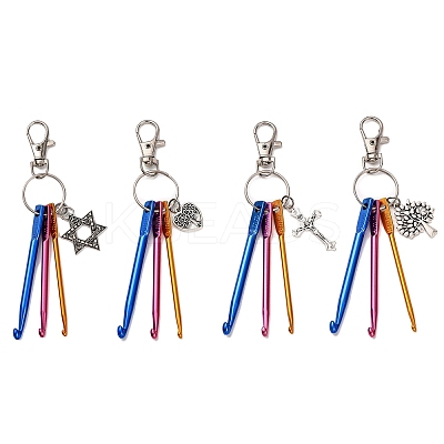 Aluminum Crochet Hooks & Alloy Pendant Decorations KEYC-JKC01417-1