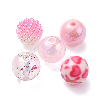50Pcs 5 Style Acrylic Beads MACR-FS0001-50-1