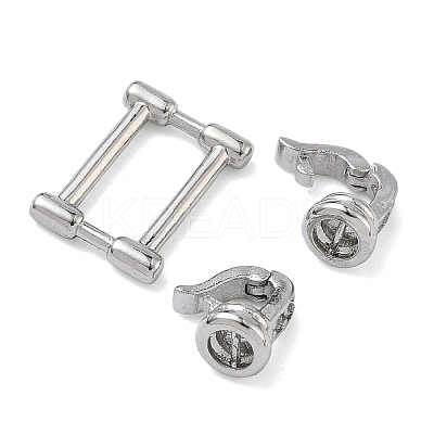 Rectangle Brass Micro Pave Clear Cubic Zirconia Fold Over Clasps KK-Z143-19P-1