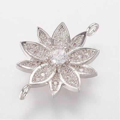 Brass Micro Pave Cubic Zirconia Links ZIRC-K061-57P-1