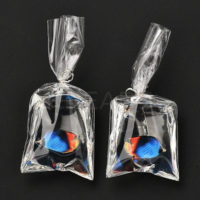 Resin Pendants with Iron Jump Ring RESI-A015-03A-1