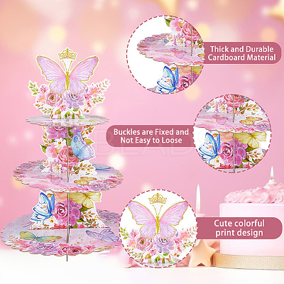 2Pcs 3 Tier Paper Cupcake Stand DIY-DC0003-92A-1