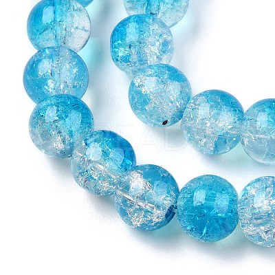 Transparent Crackle Baking Paint Glass Beads X1-DGLA-T003-01C-05-1