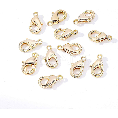 Brass Lobster Claw Clasps KK-BC0005-79G-NF-1