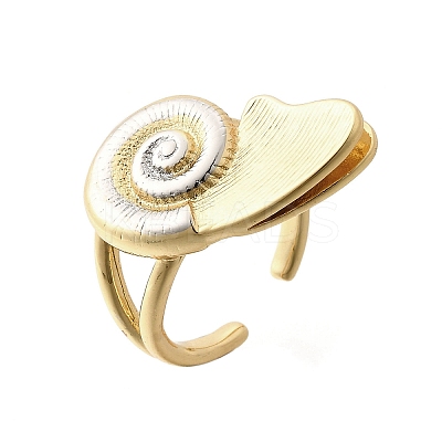 Brass Cuff Rings for Women RJEW-G347-09G-1