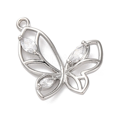 Brass Micro Pave Cubic Zirconia Pendants KK-U042-11P-04-1