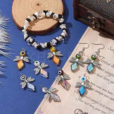 20Pcs 10 Color Evil Eye Lampwork Pendants FIND-CJ0001-69-1