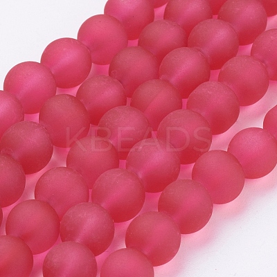 Baking Paint Transparent Glass Bead Strands X-GLAA-S031-8mm-40-1