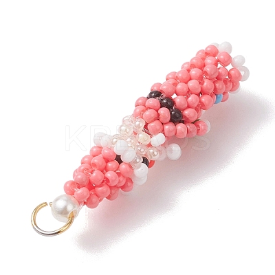 Easter Glass Seed Beaded Dwarf Pendants PALLOY-MZ01037-1