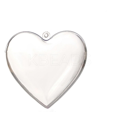 Transparent Plastic Heart Fillable Pendants Decorations XMAS-PW0002-03C-1