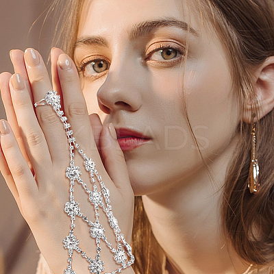 2Pcs 2 Style Crystal Rhinestone Tennis Ring Bracelet BJEW-AN0001-11-1
