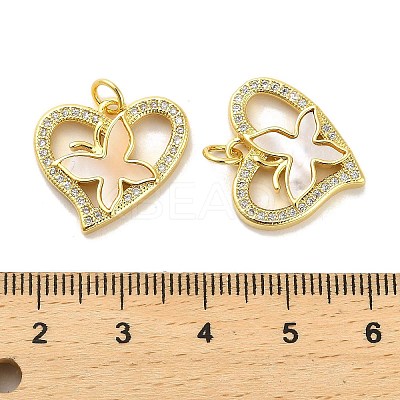 Brass Micro Pave Clear Cubic Zirconia Pendants KK-K365-04G-G-1