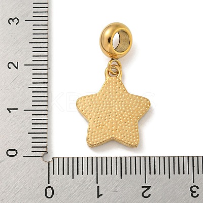 Ion Plating(IP) 304 Stainless Steel Pave Crystal Rhinestone European Dangle Charms X-STAS-U005-45G-02-1