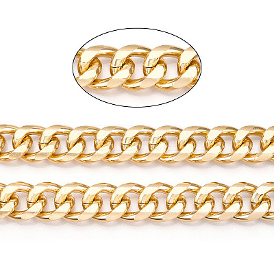 Aluminum Faceted Curb Chains CHA-N003-22KCG-1