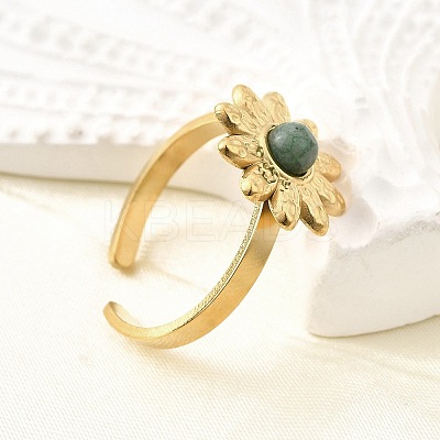 304 Stainless Steel Cuff Rings for Women RJEW-U062-02C-02G-1