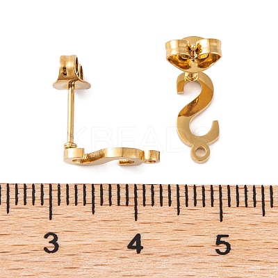 Ion Plating(IP) 304 Stainless Steel Stud Earrings FIND-Q103-01S-G-1