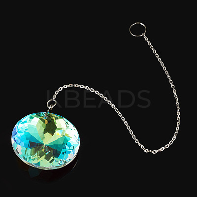 1Pc Transparent Glass Hanging Suncatchers AJEW-TADJ0001-02B-1