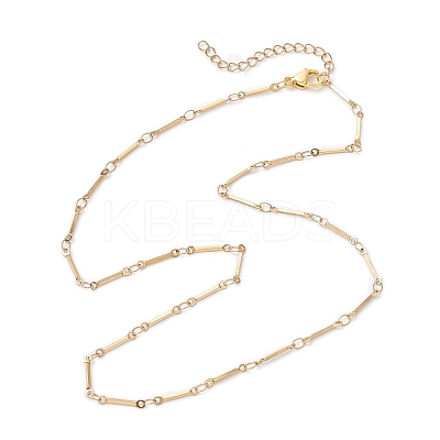 304 Stainless Steel Cuboid Bar Link Chain Necklaces for Women Men NJEW-JN05196-01-1