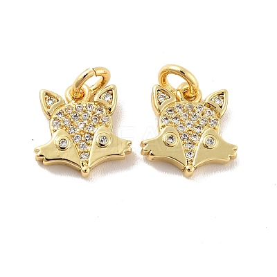 Fox Brass Micro Pave Clear Cubic Zirconia Charms KK-G425-10G-1