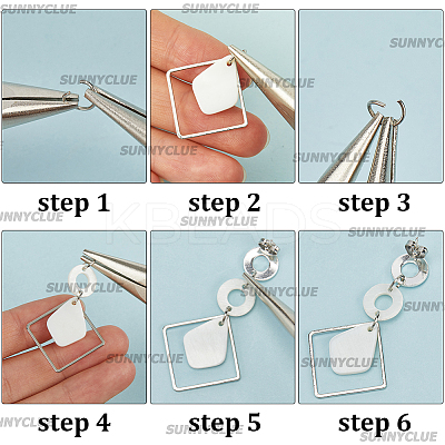 DIY Star & Flower Natural Shell Dangle Earrings Making Kit DIY-SC0025-13-1