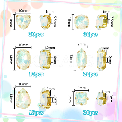 106pcs 6 Style Sew On Rhinestone FIND-OC0004-09A-1